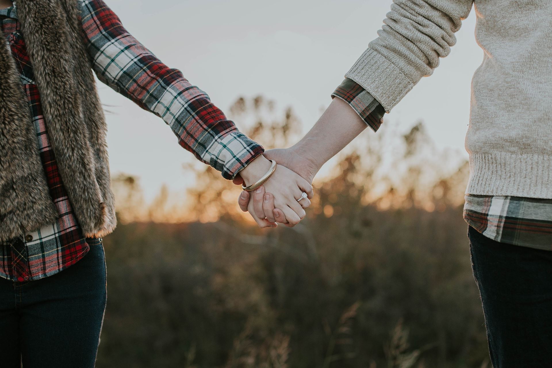 couple holding hands